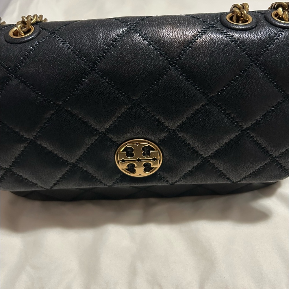 Tory Burch Quilted Black Leather Shoulder Bag